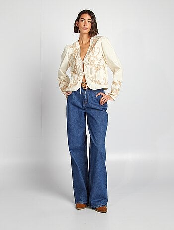 Blouse kimono brodé