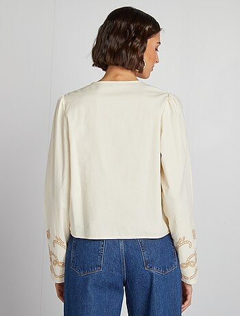 Blouse kimono brodé