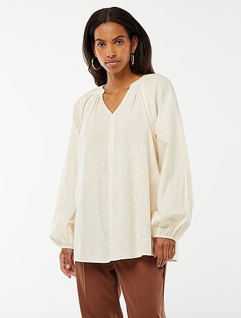 Blouse large en coton avec broderies