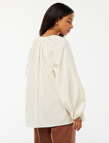 Blouse large en coton avec broderies