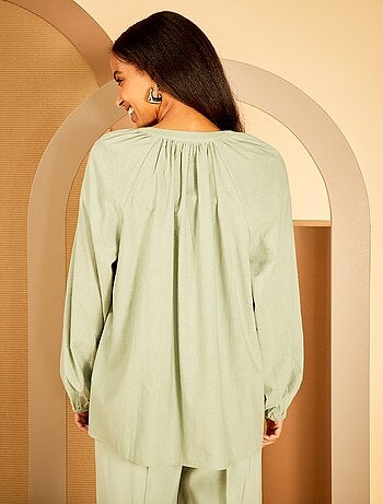 Blouse large en coton avec broderies