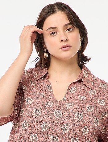 Blouse légère à manches courtes avec motif