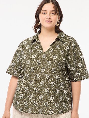 Blouse légère à manches courtes avec motif