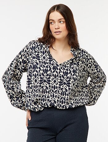 Blouse légère à manches longues et à motif