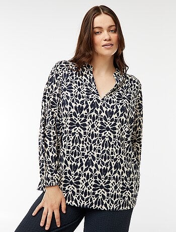 Blouse légère à manches longues et à motif