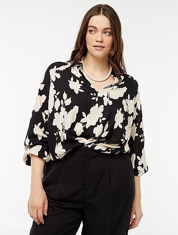 Blouse légère à manches longues et à motif