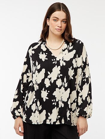 Blouse légère à manches longues et à motif