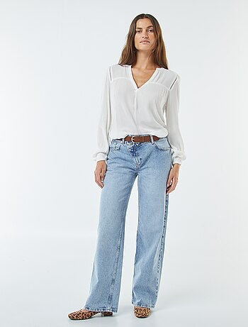 Blouse maille crêpe avec bord ajouré