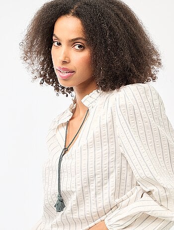 Blouse manches longues à carreaux