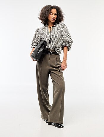 Blouse manches longues à carreaux