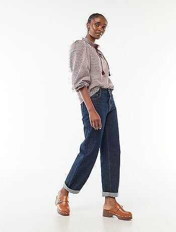 Blouse manches longues à carreaux