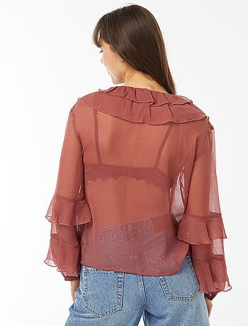 Blouse manches longues volantée