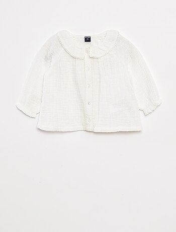 Blouse plumetis en gaze de coton