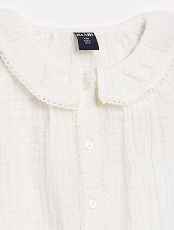 Blouse plumetis en gaze de coton
