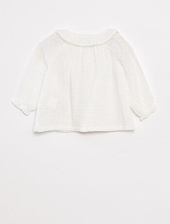 Blouse plumetis en gaze de coton