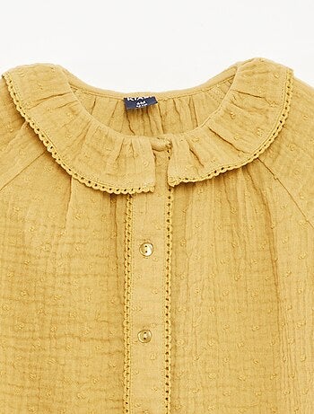 Blouse plumetis en gaze de coton