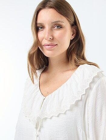 Blouse satinée avec col claudine 'Vero Moda'