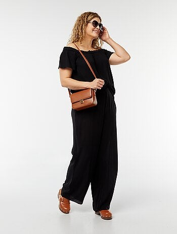 Blouse stretch à manches courtes avec col bardot