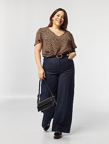 Blouse uni manches courtes