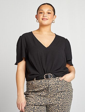 Blouse uni manches courtes