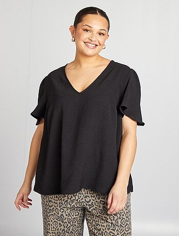 Blouse uni manches courtes