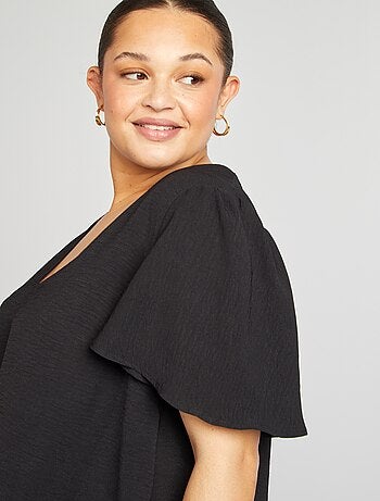 Blouse uni manches courtes