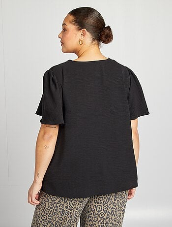Blouse uni manches courtes