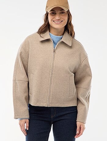 Blouson américain imitation lainage