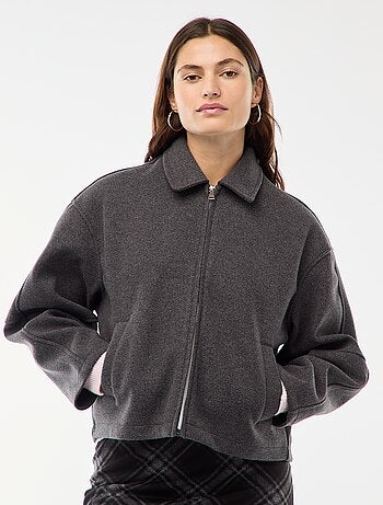 Blouson américain imitation lainage