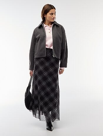 Blouson américain imitation lainage