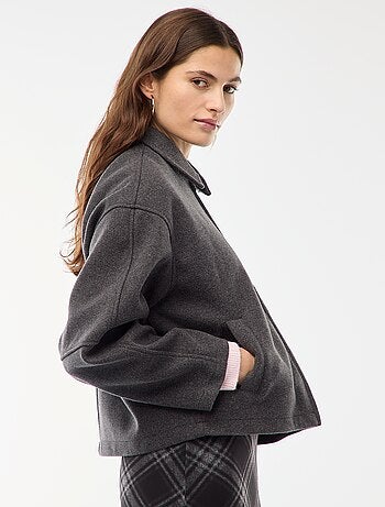 Blouson américain imitation lainage