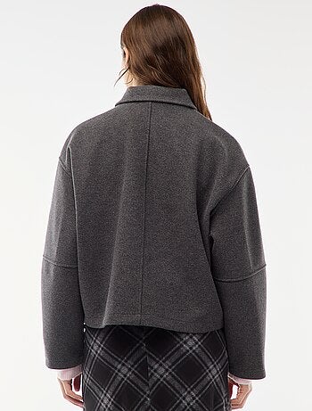 Blouson américain imitation lainage