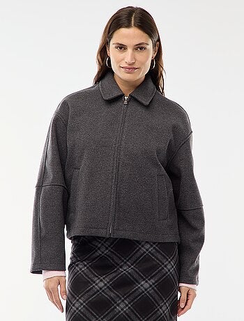 Blouson américain imitation lainage