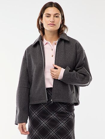 Blouson américain imitation lainage