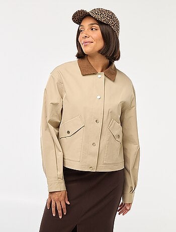 Blouson avec col en matière côtelée