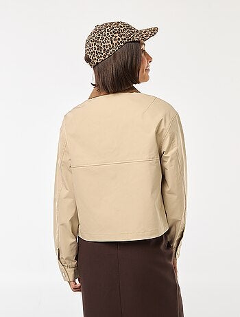 Blouson avec col en matière côtelée