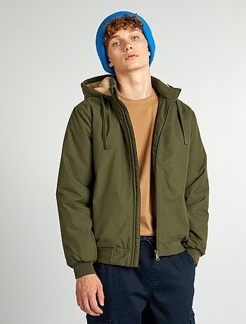 Blouson chaud avec capuche doublée effet moutonnée