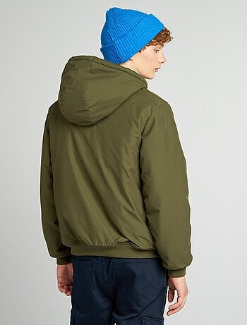 Blouson chaud avec capuche doublée effet moutonnée