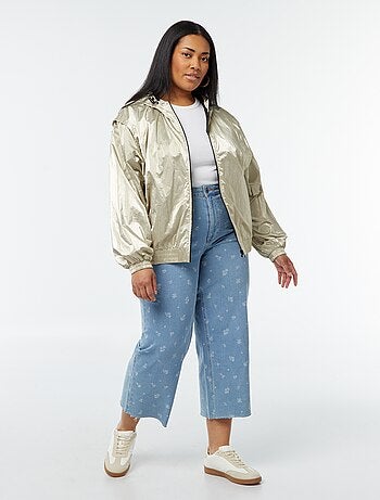 Blouson doré à capuche