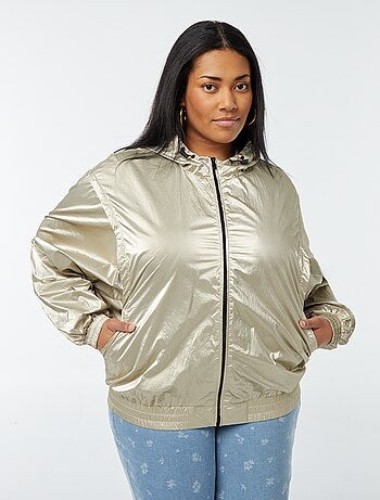 Blouson doré à capuche