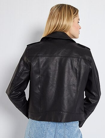 Blouson en simili uni