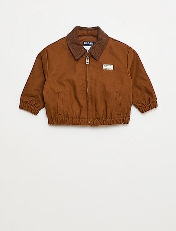 Blouson léger zippé avec col en velours côtelé