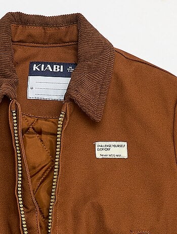 Blouson léger zippé avec col en velours côtelé