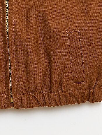 Blouson léger zippé avec col en velours côtelé