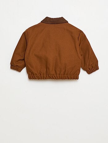 Blouson léger zippé avec col en velours côtelé