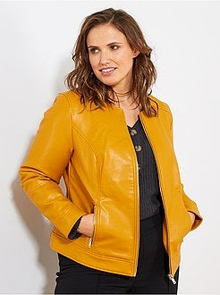 Blouson sans col en simili - Kiabi