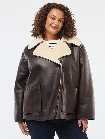 Blouson style aviateur avec doublure en fausse fourrure