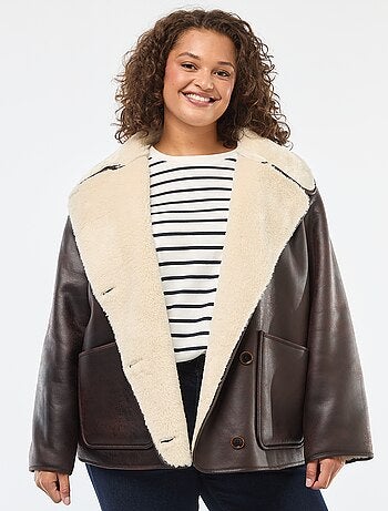 Blouson style aviateur avec doublure en fausse fourrure