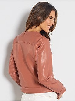 Blouson zippé en simili - Kiabi