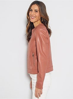 Blouson zippé en simili - Kiabi